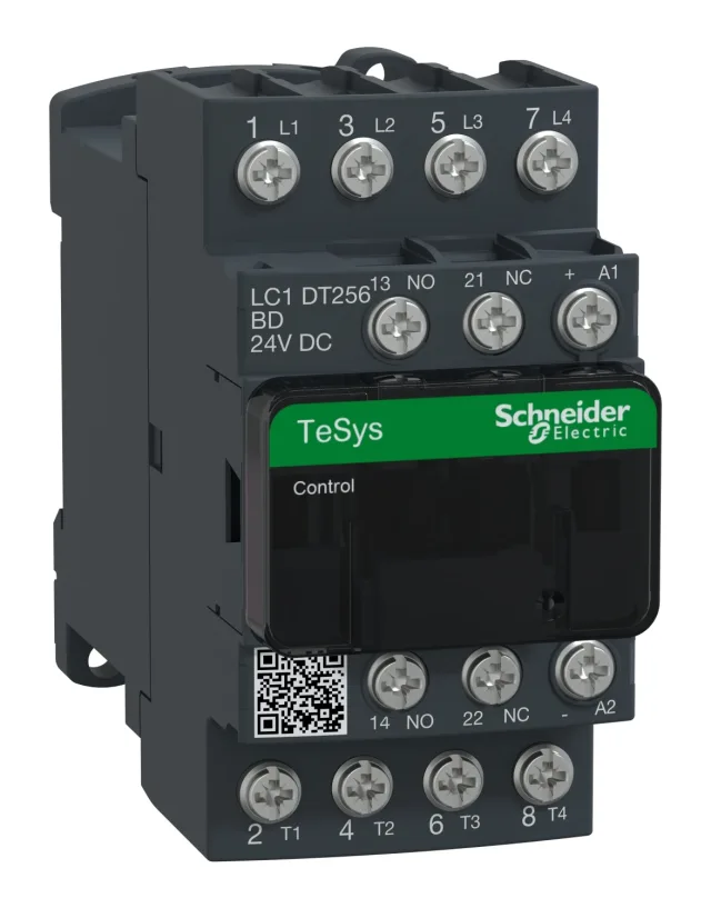 TeSys Deca LC1DT256BD contactor — 4P, 25 A AC-1, 24 V DC control