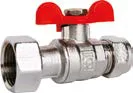 SOPAL — Ball valve male swivel nut with butterfly handle + PTFE olive — 0186A03
