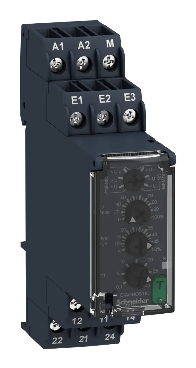 Single-phase voltage monitoring relay RM22UA32MR — 1…100 V AC/DC
