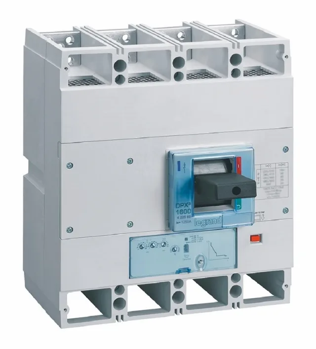 Legrand DPX³ 1600 electronic S1 moulded-case circuit breaker — 1250A, 4 poles, 50kA Icu at 400V, IP30 — 422560