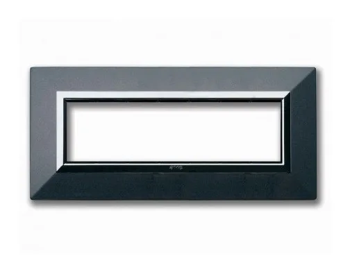 Plate ZAMA 44 rectangular dark grey metallic 7 modules — SOMEF 44P97GSM
