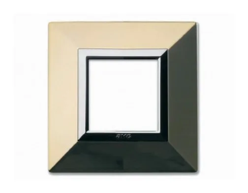 Plate ZAMA 44 square gold 2 modules — SOMEF 44PK22OT