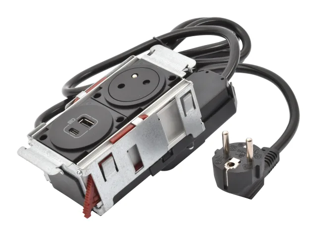 Legrand Incara furniture power module — 250V, IP20, Black — 654743