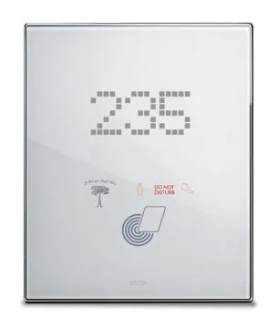 White VIP Touch 3+3 hotel-management touch front plate — SOMEF