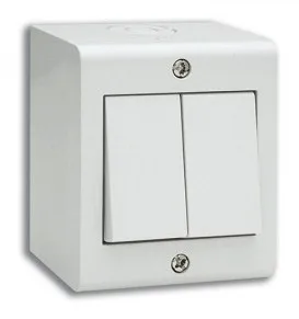 Boite apparente 2 modules S45 blanc — SOMEF 45Q02BG