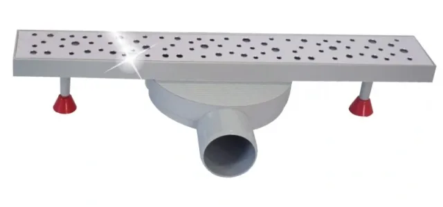 Shower channel drain stainless steel-Slim adjustable L400 Bubble 316L — EJIM JSB1032