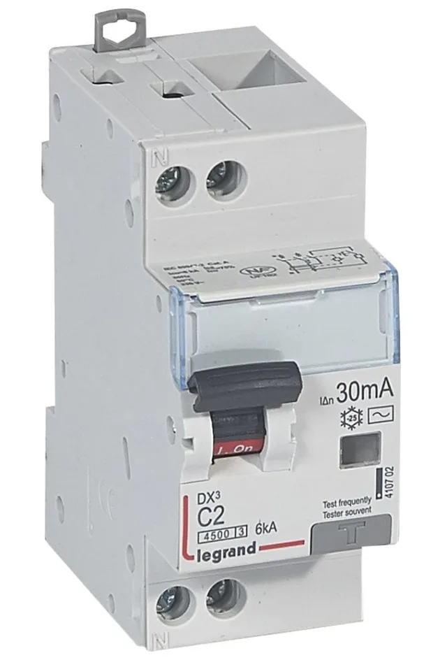 Legrand DX³ RCBO — 2A, 2 modules, IP20 — 410702