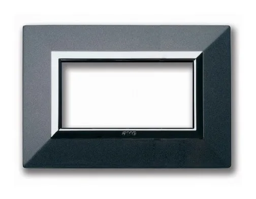 Plate ZAMA 44 rectangular dark grey metallic 4 modules — SOMEF 44P94GSM