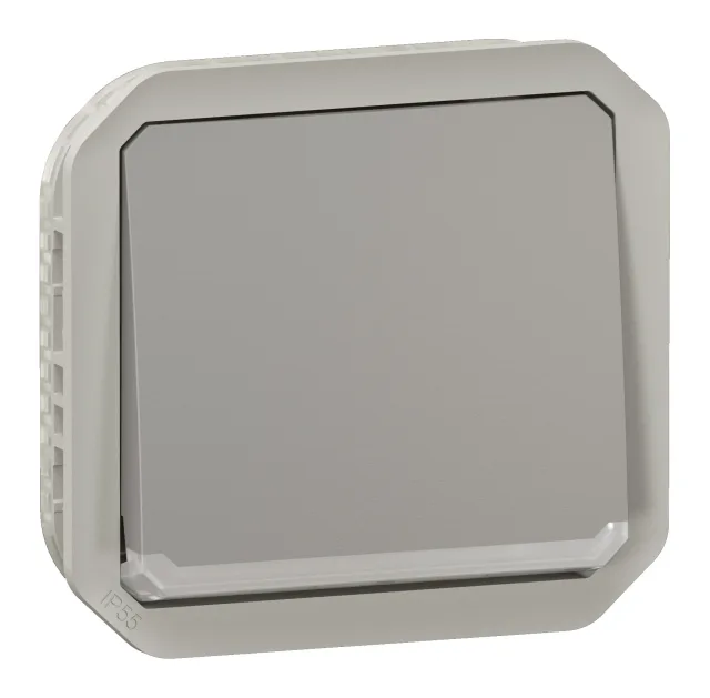 Interrupteur ou va-et-vient témoin avec voyant étanche Plexo 10AX 250V~ IP55 IK08 avec enjoliveur finition gris — Legrand — 069512L