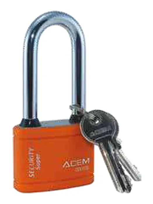 Plastic-covered padlock with long shackle co — 600300