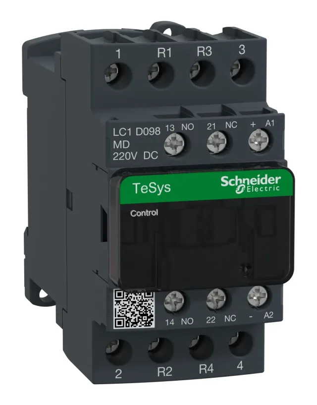 TeSys Deca LC1D098MD contactor — 4P, 20 A AC-1, 220 V DC control