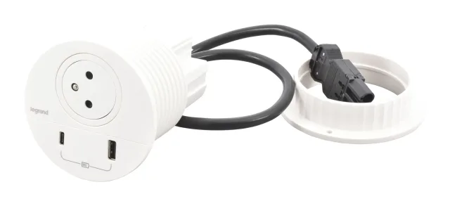 Legrand Incara furniture power module — 250V, IP20, White — 655040F