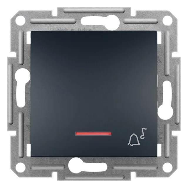 Bouton-poussoir sonnette avec voyant de repérage Asfora EPH1700171 — anthracite
