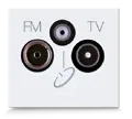 S45 white TV/FM/SAT separator outlet — SOMEF 45B96/TRN3