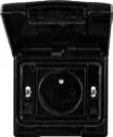 Prise 2P+T étanche encastrée IP44 noir brillant STIEL ALPHA