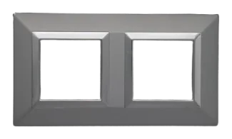 Plate CUBICA 44 square grey with frame chrome 2+2 modules — SOMEF 44PZ24AOC