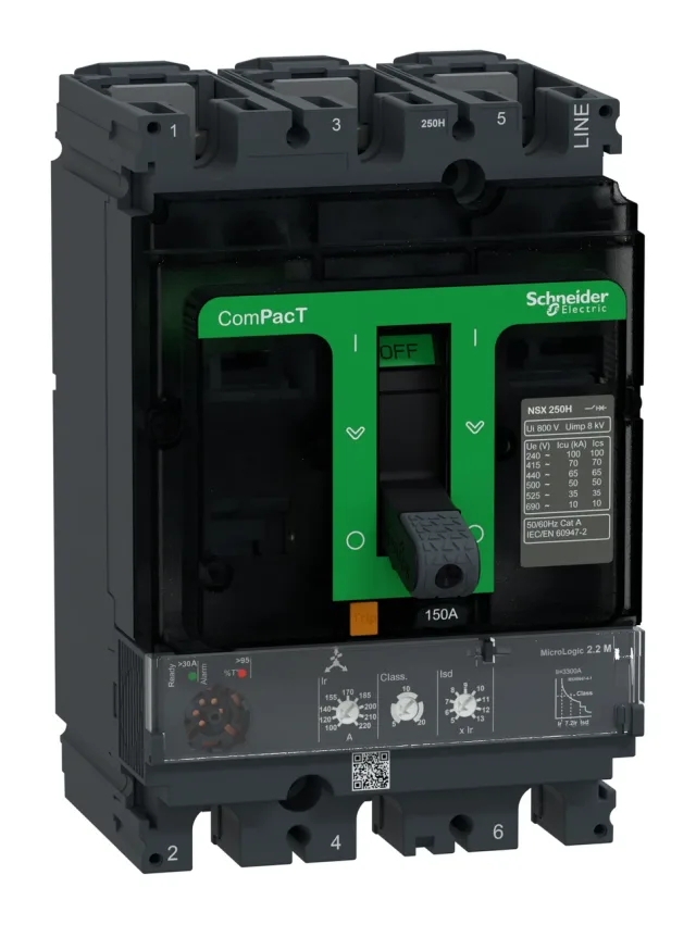 Disjoncteur ComPacT NSX C25H32M150 — 3P, 150 A, MicroLogic 2.2 M