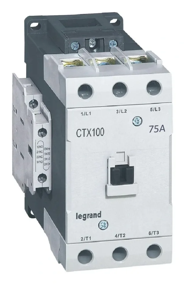 Legrand CTX³ contactor, 3P 75A, 2 NO + 2 NC, 48V DC coil — 416183