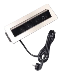 Retractable desktop power and connection unit — SOMEF 70P2P1C