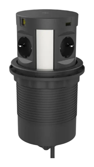 Mini retractable socket column 4 sides — SOMEF 70MCRB4P1C