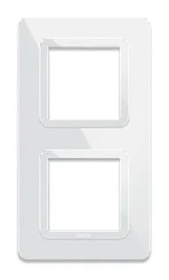 Plate technopolymer 44 square white 2+2 modules — SOMEF 44P34B
