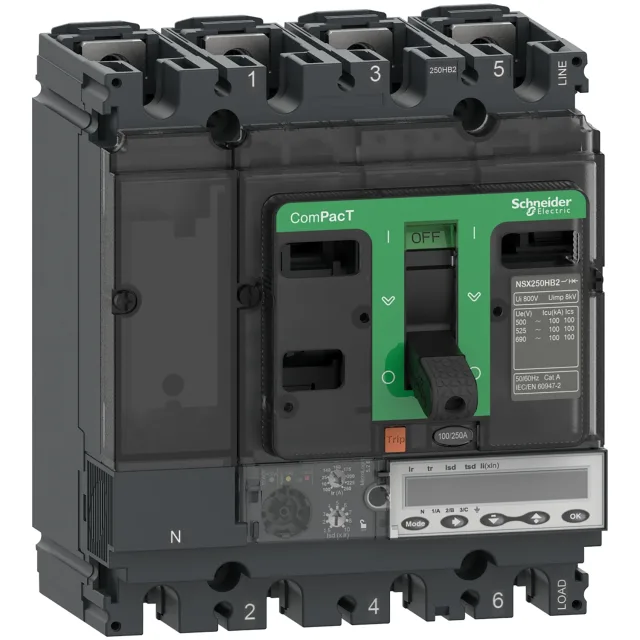 ComPacT NSX C25W45E160 circuit breaker — 4P, 160 A, MicroLogic 5.2 E