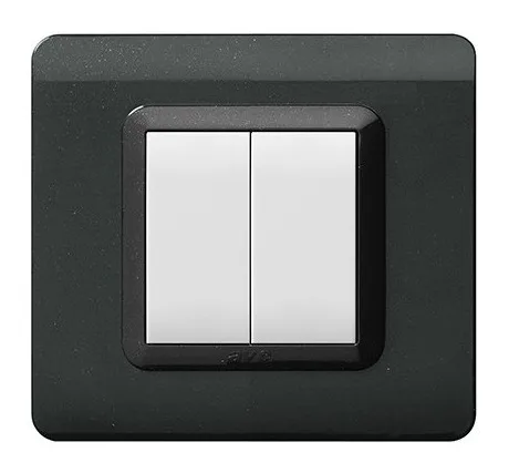 Plate technopolymer 44 square dark grey 2 modules — SOMEF 44P32GSL