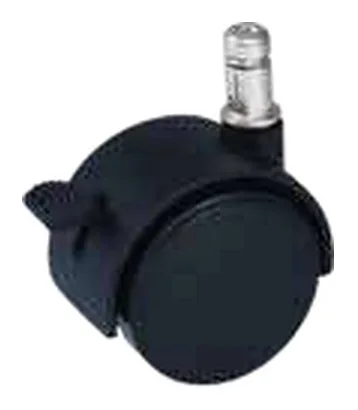 Chair caster in black polyamide with push-fit stem and brake — 801300