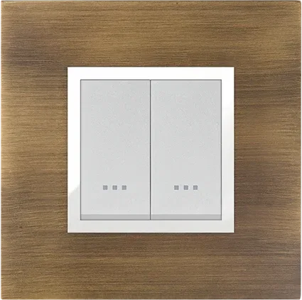 STIEL ALPHA Prestige 2-module square antique gold brass cover plate