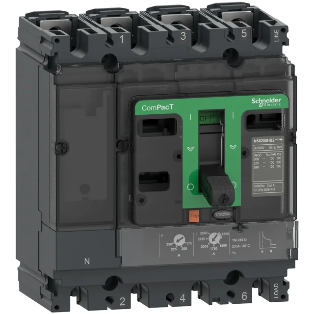 ComPacT NSX C10F6TM016 circuit breaker — 4P, 16 A, TM-D