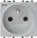 STIEL ALPHA 20A 250V 2P+E socket silver