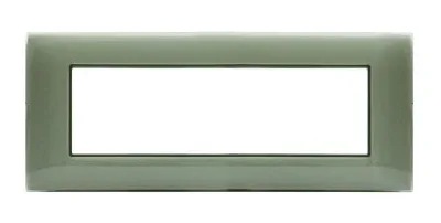 Plate YOUNG 44 rectangular green sage 7 modules — SOMEF 44PJ07SAL