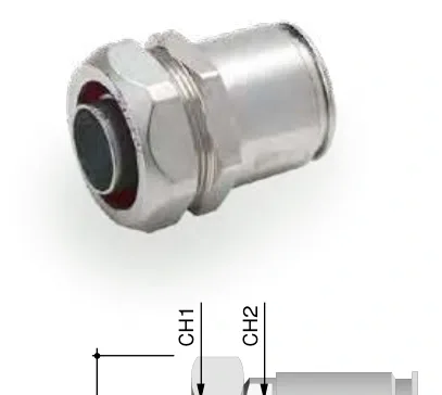 Quick coupling fittings — rigid conduit-flexible conduits fittings in nickel plated brass 6117