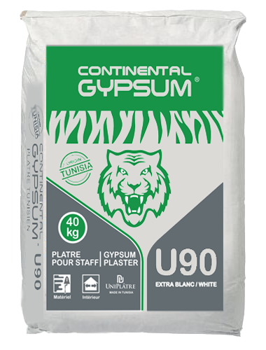CONTINENTAL GYPSUM U90 plaster – UNIPLATRE, 40 kg bag