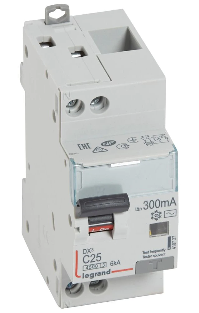 Legrand DX³ RCBO — 25A, 2 modules, IP20 — 410727