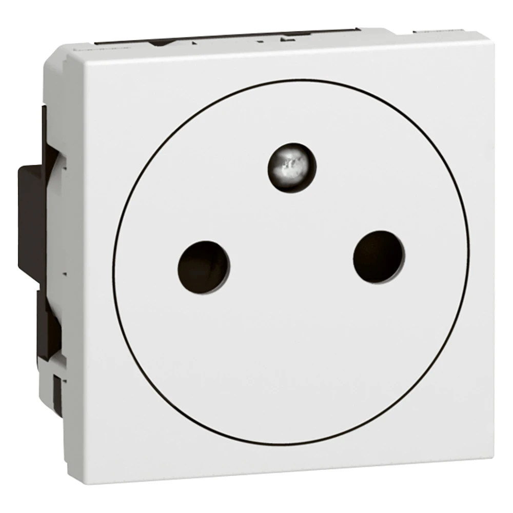 Legrand Mosaic Surface 2P+E socket outlet, antimicrobial white — 077132