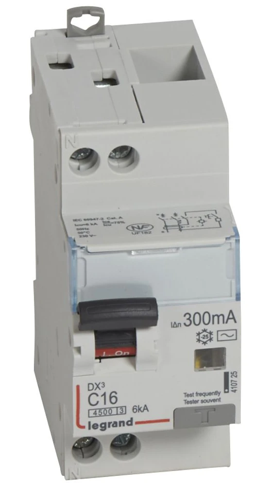 Legrand DX³ RCBO — 16A, 2 modules, IP20 — 410725