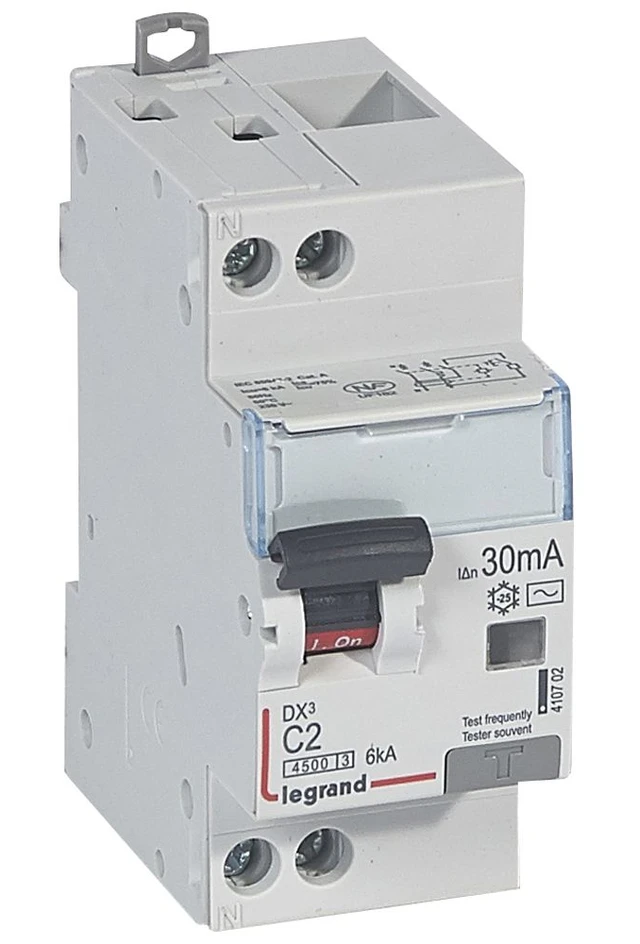 Legrand DX³ RCBO — 2A, 2 modules, IP20 — 410702