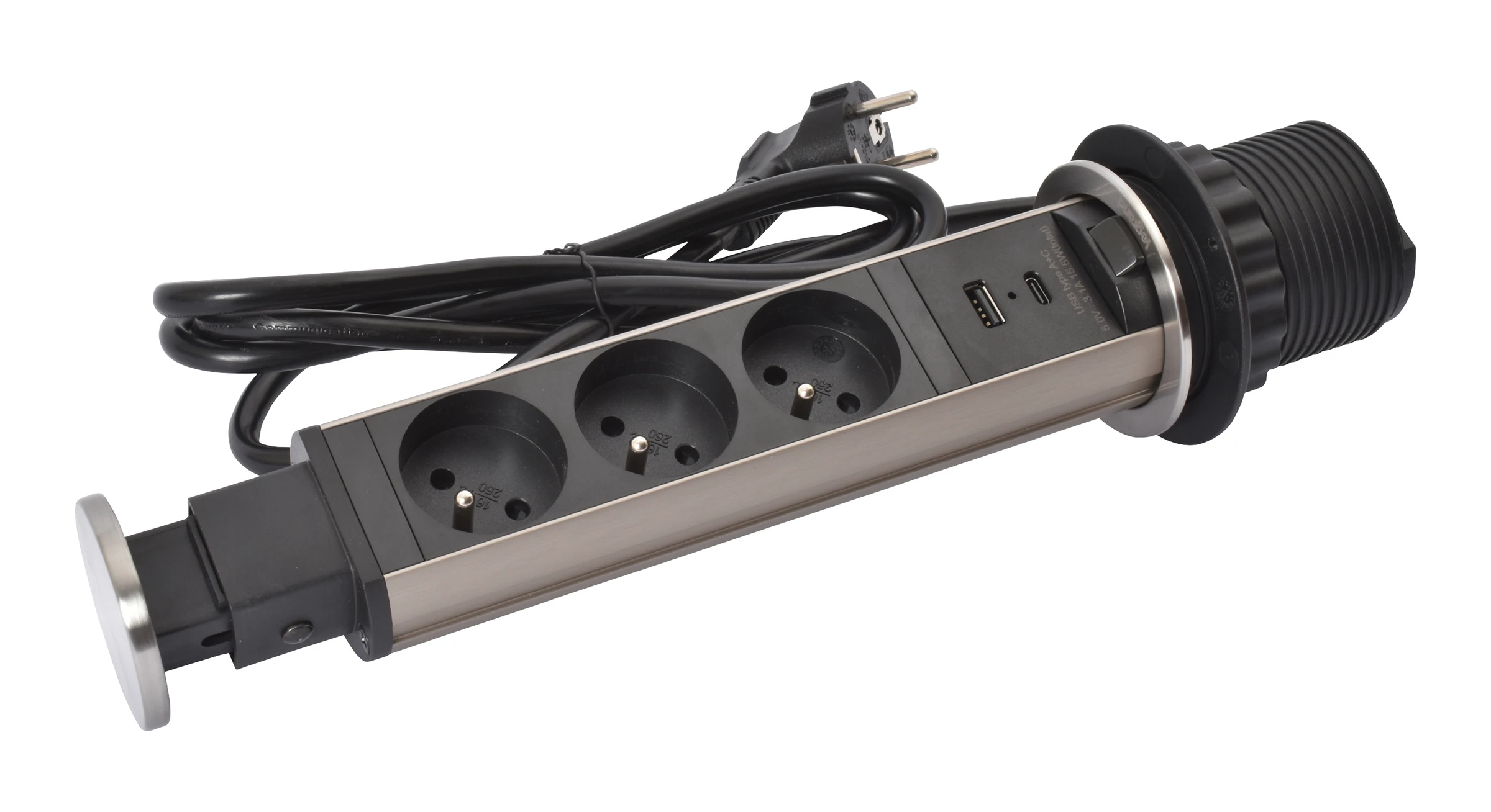 Legrand Incara furniture power tower — 250V, IP20, Black — 654970