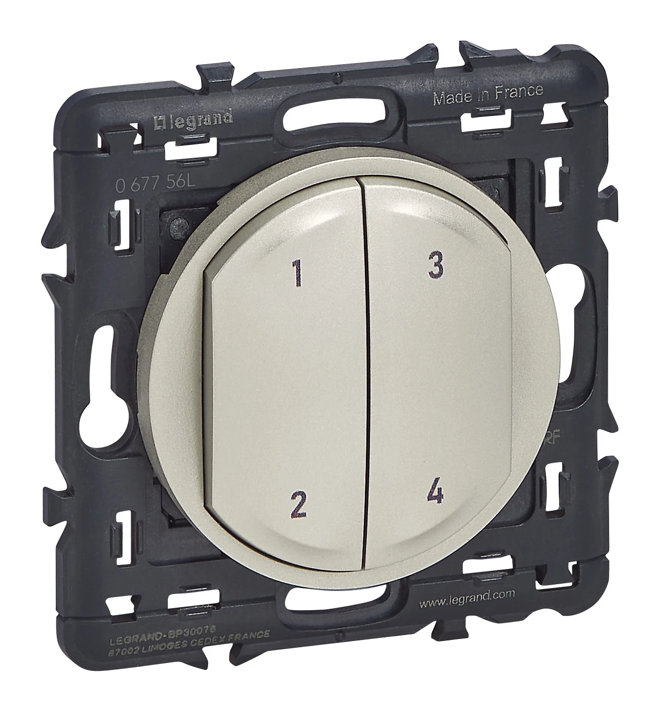 Commande sans fils, sans pile Self-e Céliane with Netatmo 4 scénarios - enjoliveur titane — Legrand