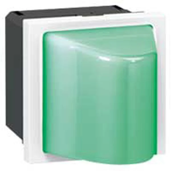 Legrand Mosaic bulkhead light — 230V, 2 modules, Green — 078572