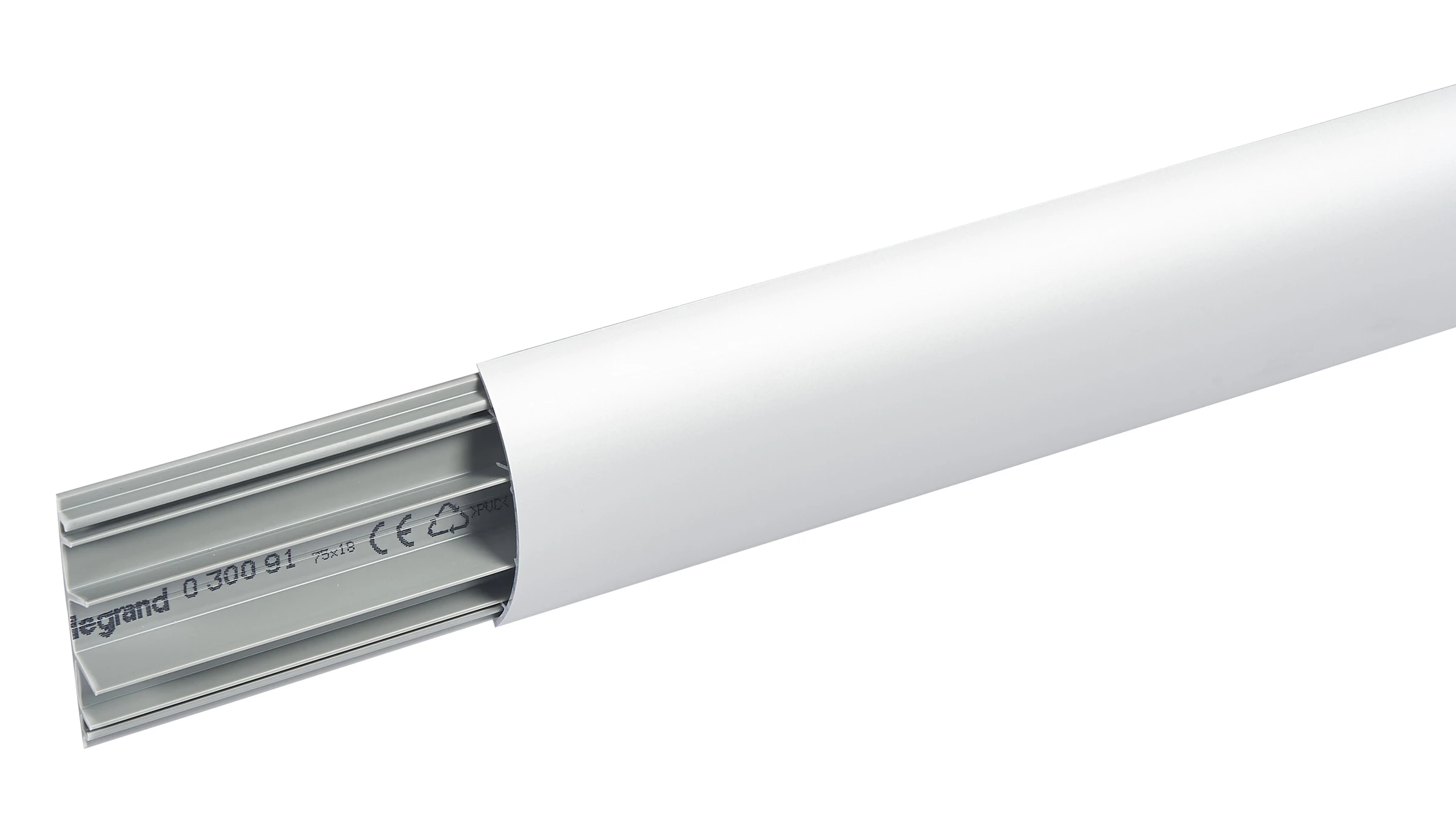 Passage de plancher aluminium 3 compartiments 75x18mm - gris RAL7030 — Legrand