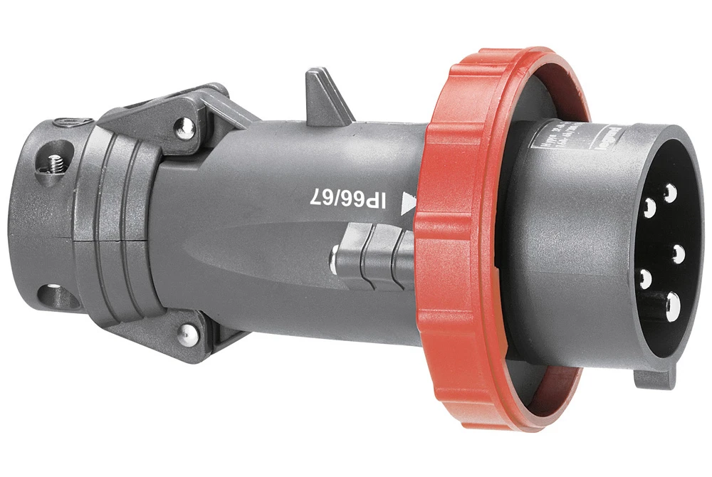 Fiche mobile droite Hypra IP66/67-55 16A - 380V~ à 415V~ - 3P+N+T - plastique — Legrand