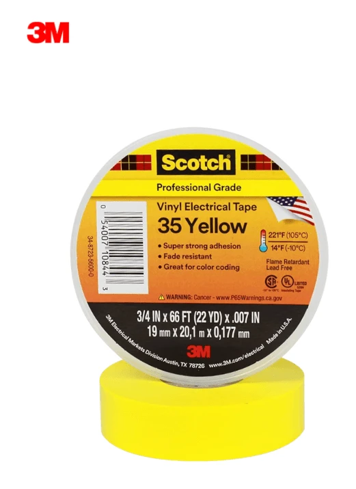 Electrical insulating tape — Yellow Scotch 35+ tape – 3/4 inch — 3M