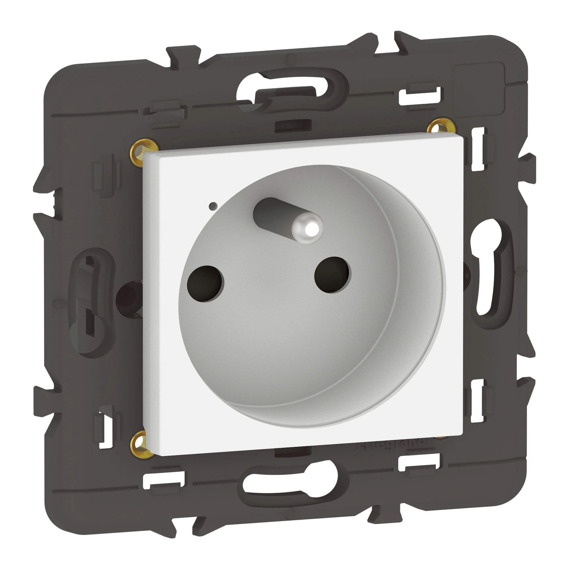 Legrand Mosaic socket outlet — 240V, 2 modules, White — 077711LA