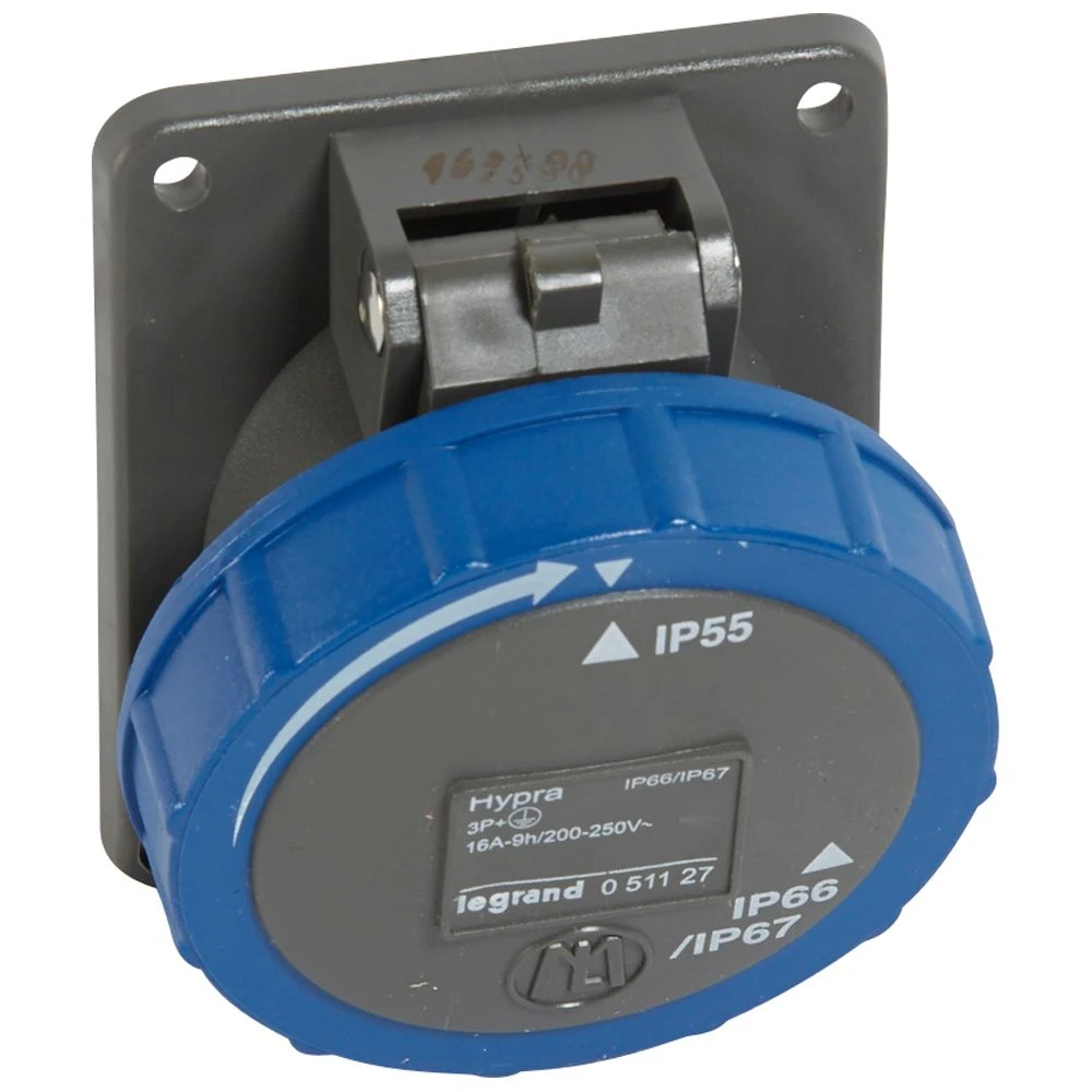 Prise fixe Hypra IP66/67-55 16A - 200V~ à 250V~ - 3P+T - plastique — Legrand