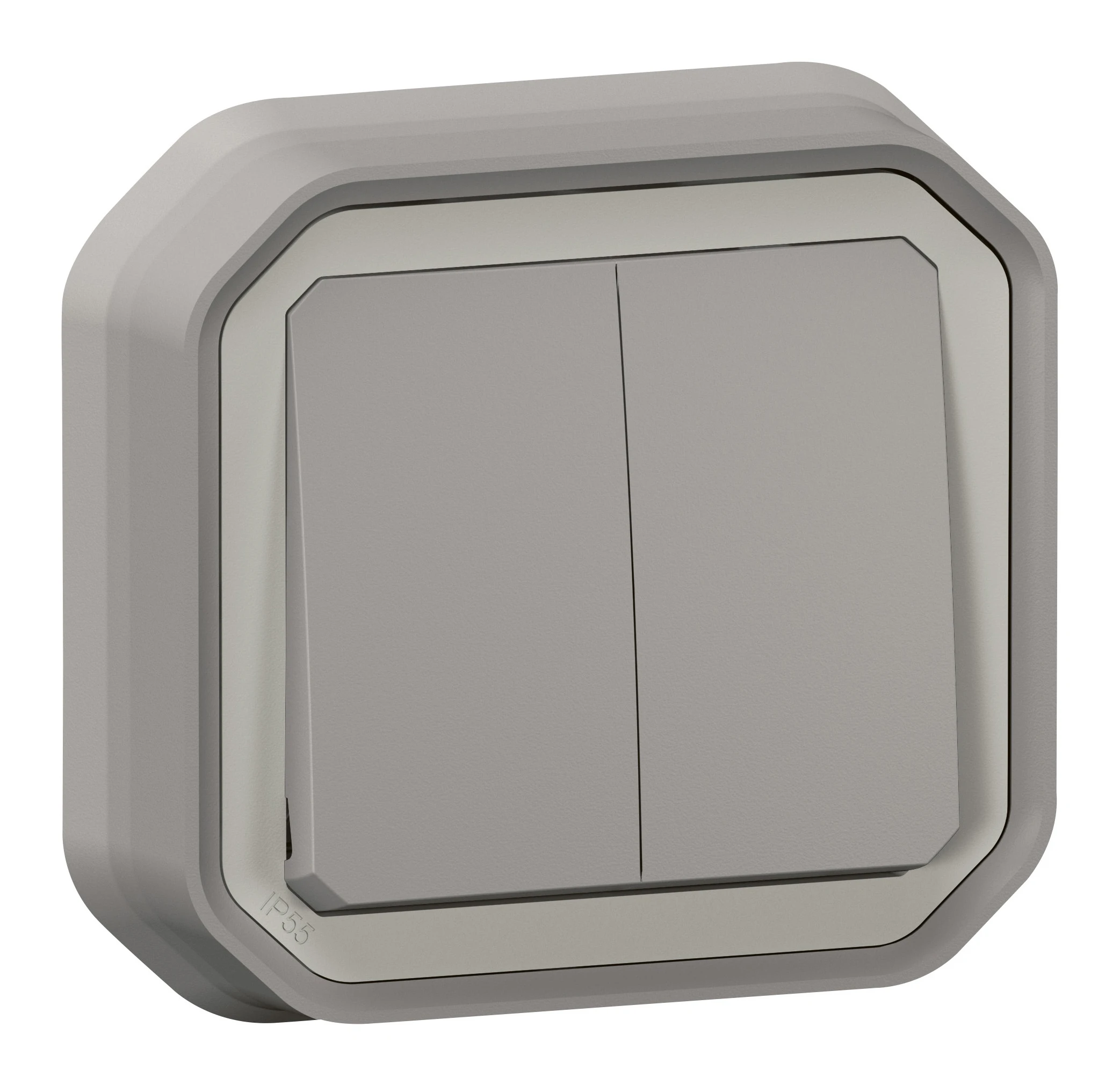 Legrand Plexo double lighting control — 10A, 250V, Grey — 069815L