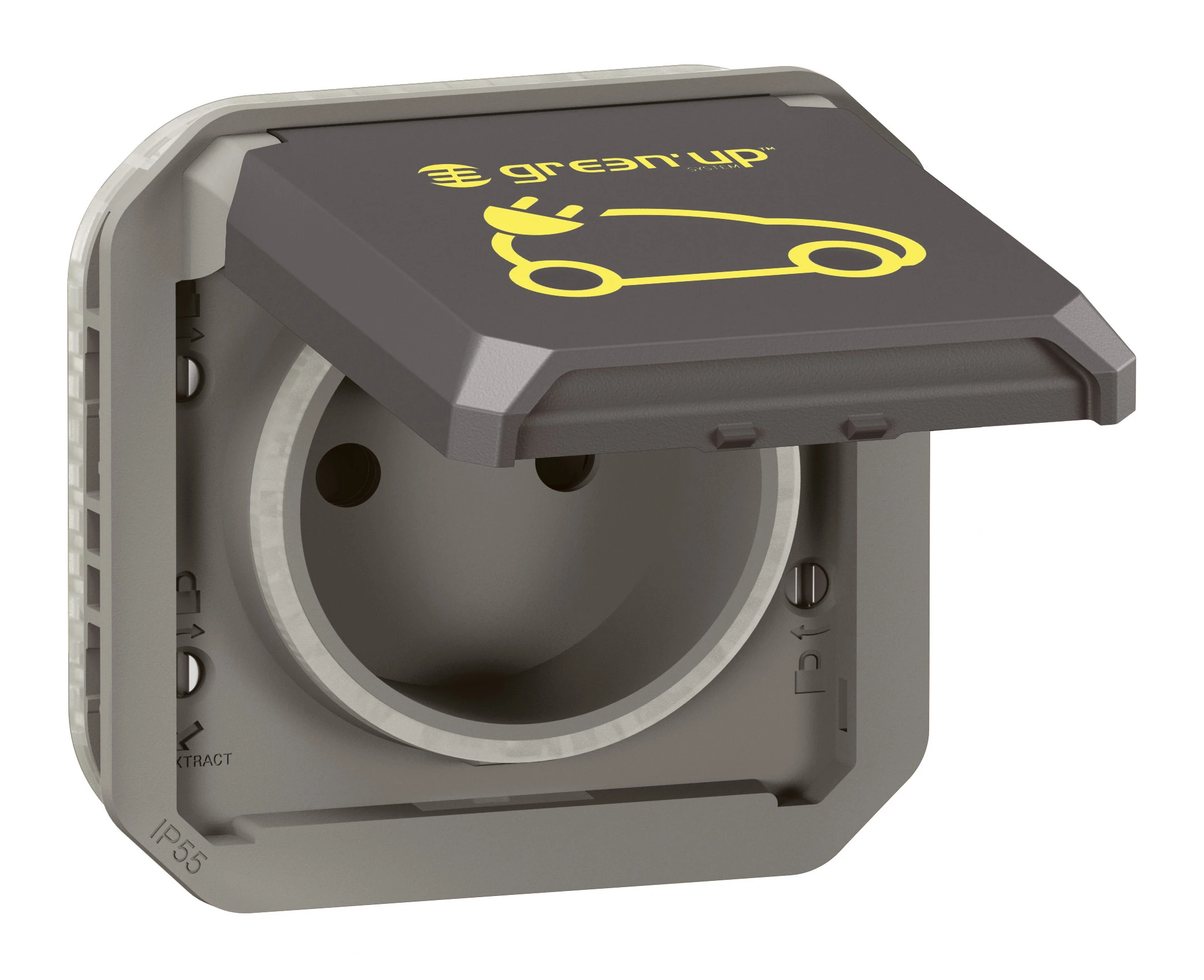 Prise de recharge pour véhicule électrique Green'up Access Plexo composable anthracite - 16A 230V — Legrand — 069885L