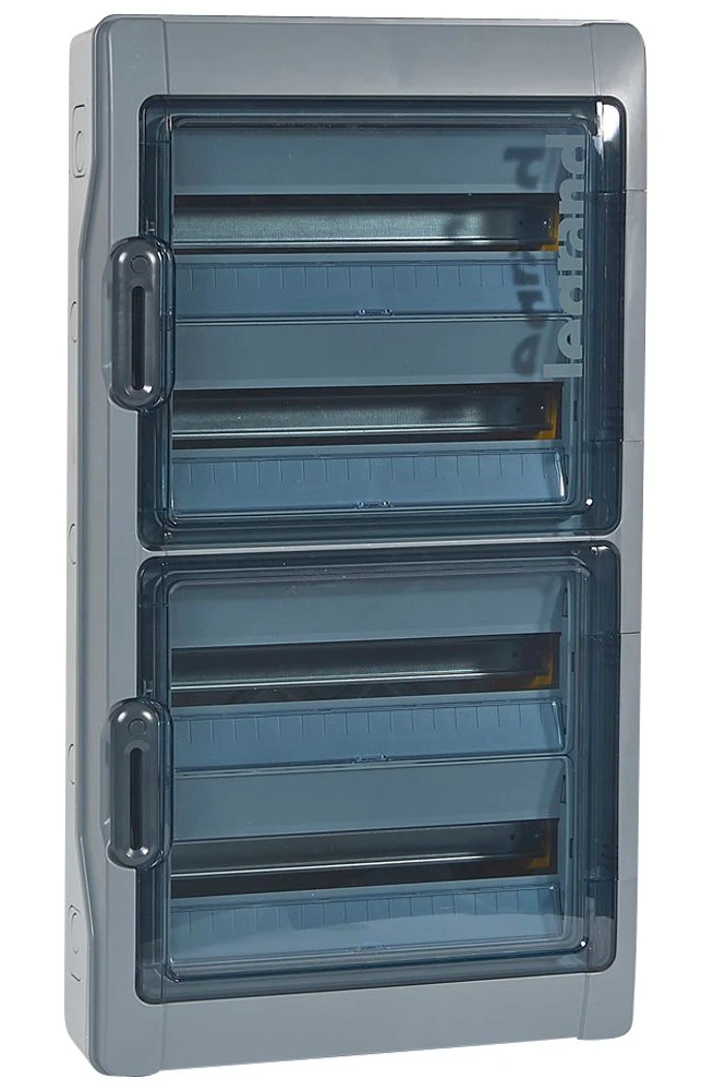 Legrand Plexo³ enclosure — H 822mm x W 448mm x D 161mm, 4 rows, 18 modules, IP65 — 414038