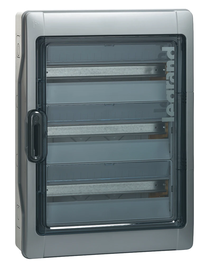 Legrand Plexo³ enclosure — H 622mm x W 448mm x D 161mm, 3 rows, 18 modules, IP65 — 414037